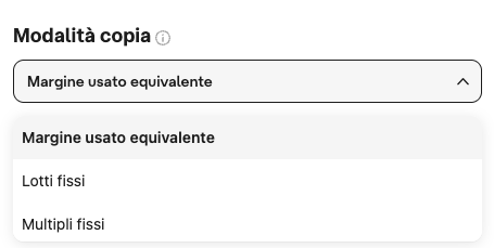 Impostazioni Modalità copia su Vantage